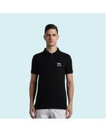 Jack&Jones Jacquard Plain Polo T-shirt- Black